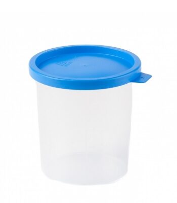 Urinebekers met blauw klemdeksel - 125 ml | 100 stuks