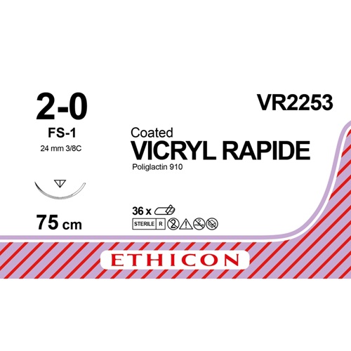 Vicryl Rapide 2-0 ongekleurd 75cm - FS-1 (VR2253) | 36 stuks