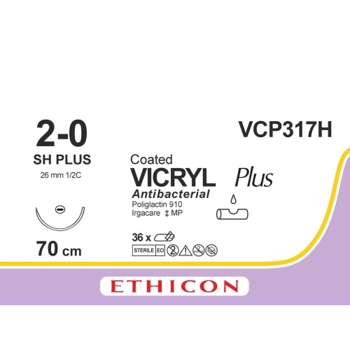 Vicryl Plus 2-0 violet 70 cm - SH naald (VCP317H) | 36 stuks